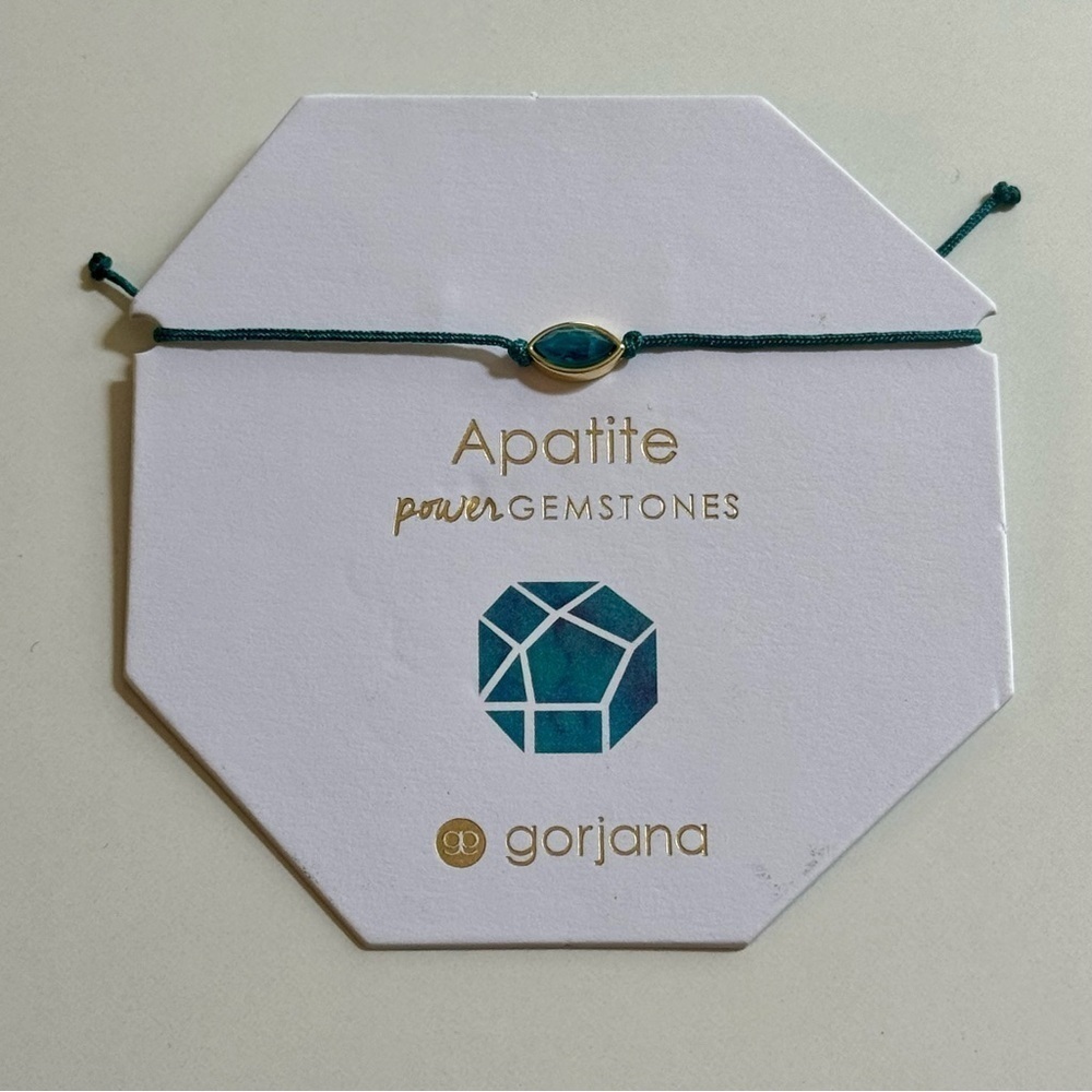 Gorjana New Power Gemstone Geo Marquise Apatite Blue and Gold‎ Bracelet